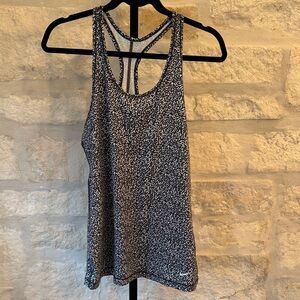 Nike Black & White Printed Racerback Tank (Women)